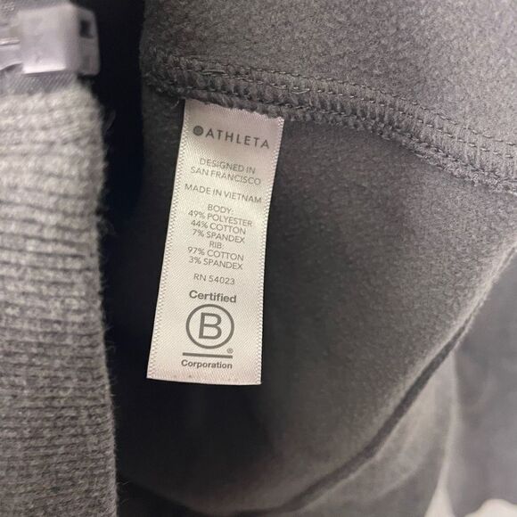 Athleta Grey Fleece Lined Hooded Zip Up Sweatshirt - Picture 7 of 7